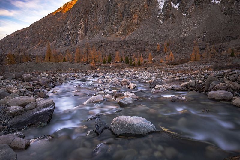 горный алтай, осень, горы, актру, речка Актру наоборот.photo preview