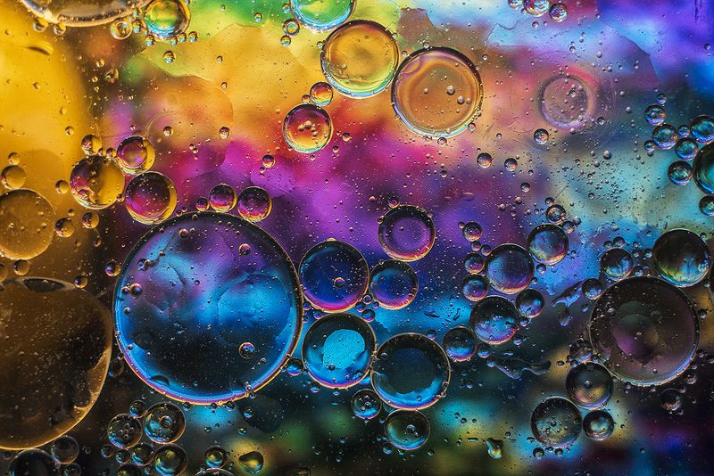 макро, макрофотография, макросъёмка, капли, масло, цвета photo preview