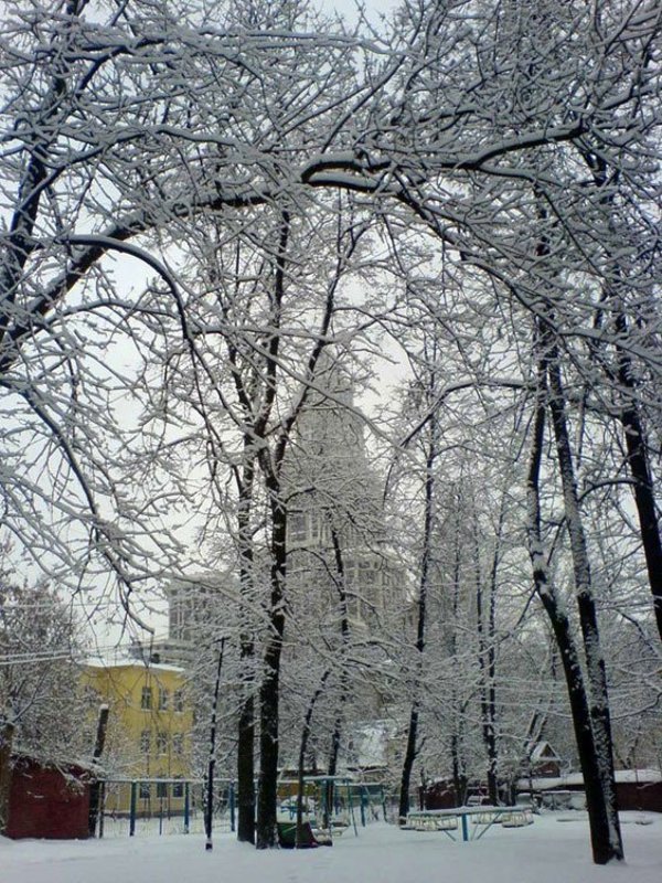 снег, двор, покой, дом Снежный деньphoto preview