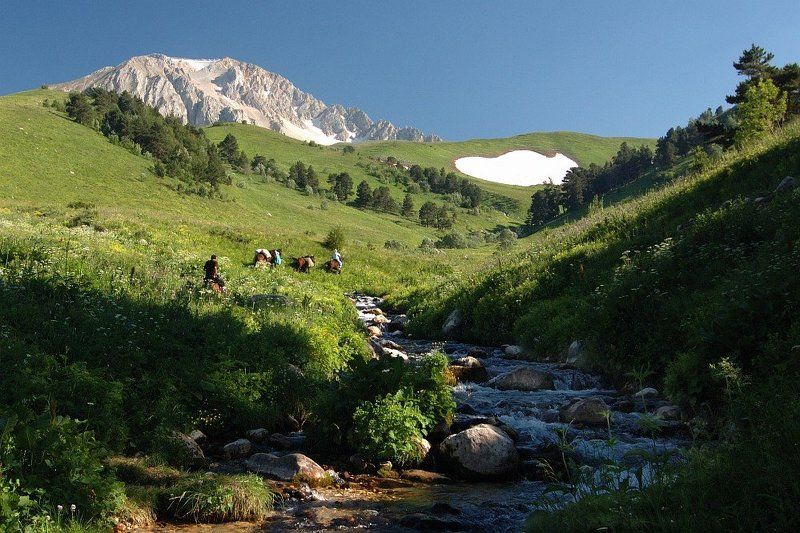 гора оштен, река ци-ца, ковбои, вечер ***photo preview