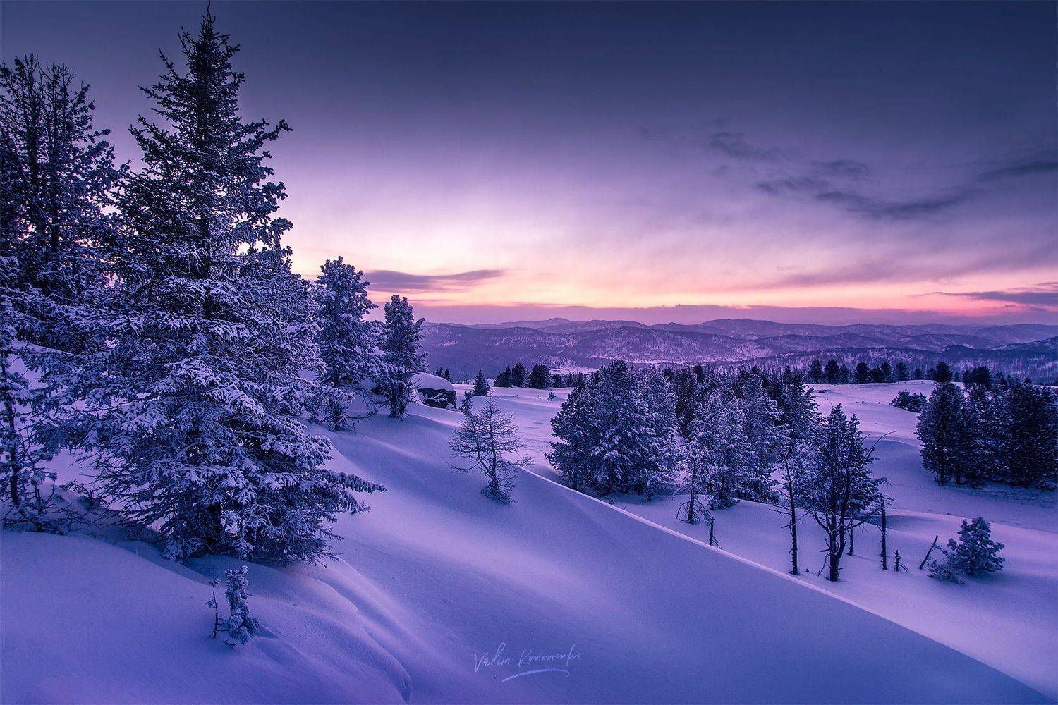 Когда солнце садится за горизонт Алтайских гор. Автор: Вадим Кононенко , Вадим Кононенко