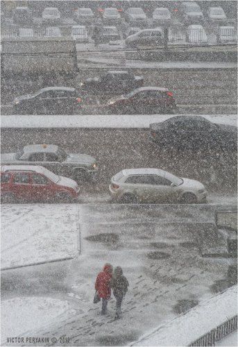 Снег в городе