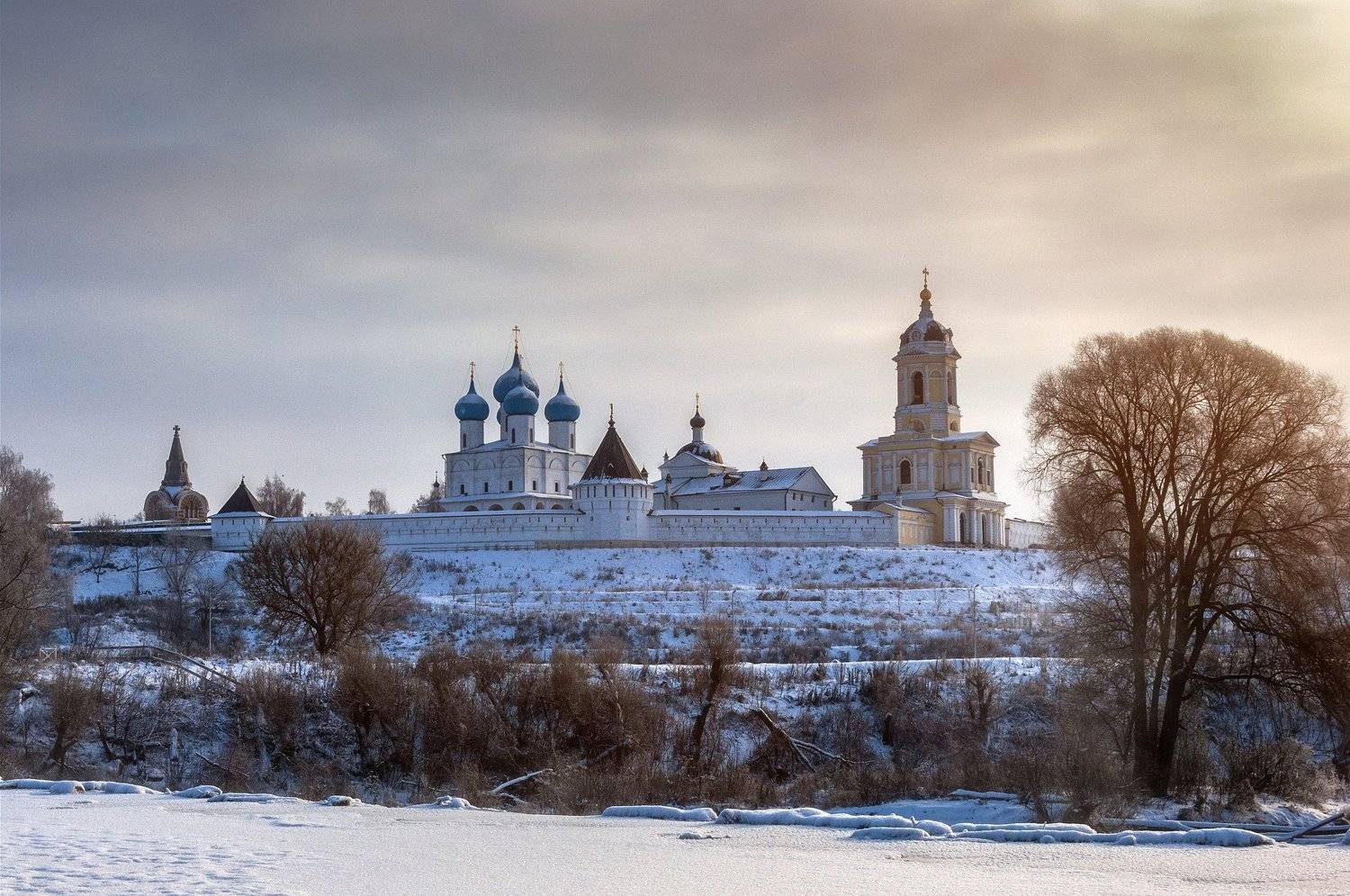 природа,пейзаж,монастырь,архитектура,зима,рассвет,река, Павел Ныриков