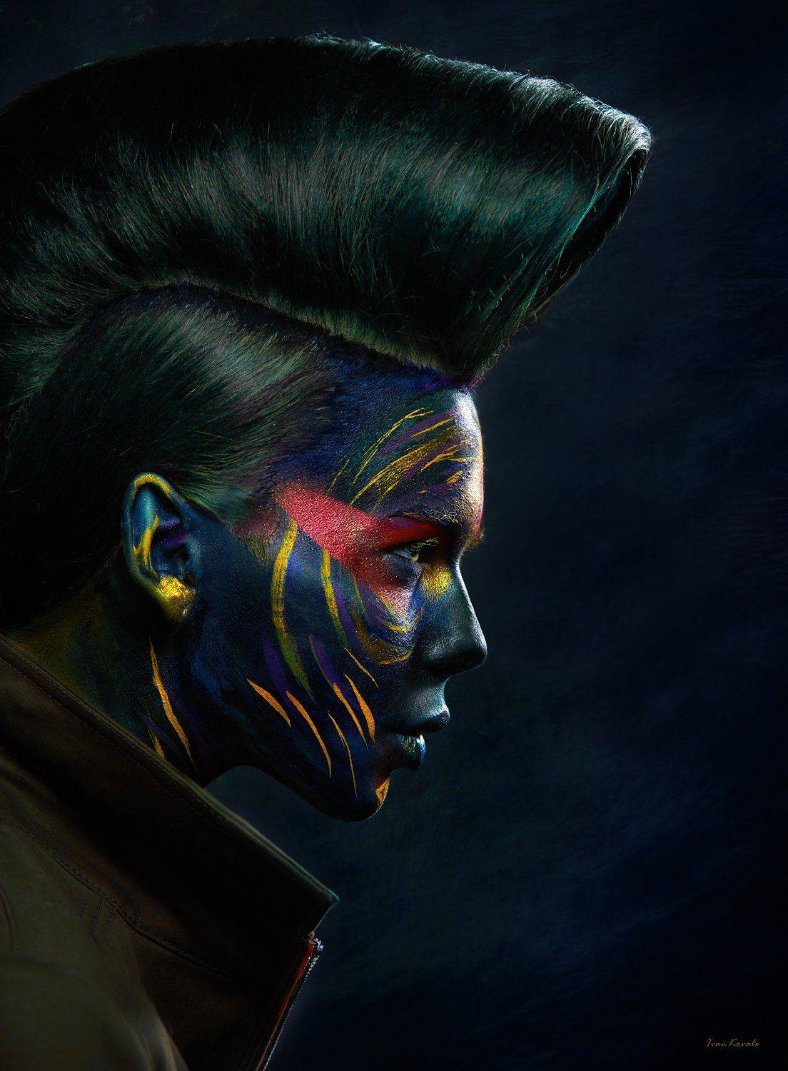 Вторжение. Автор: Ковалёв Иван портрет, девушка, профиль, лицо, арт, макияж, космос, инопланетянин,, Ковалёв Иван