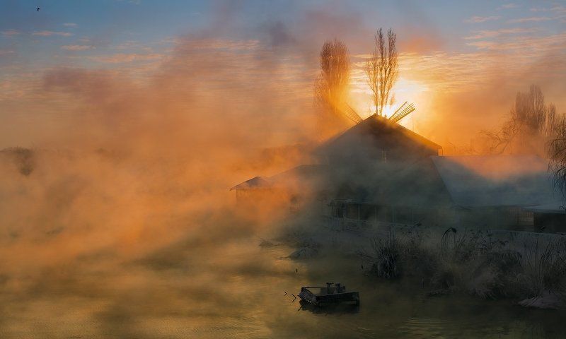 город, парк, зима река кубань СОЛНЦЕ ВСХОДИЛО, ЧТОБЫ .........!photo preview