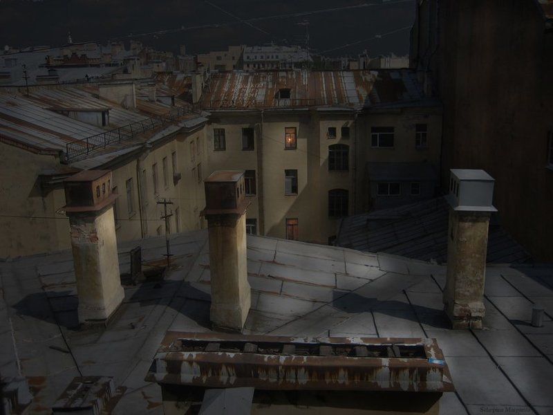 крыши, ночь, петербург Вечерняя сказкаphoto preview