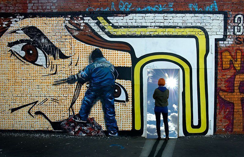 небо, стена, граффити На пороге небаphoto preview