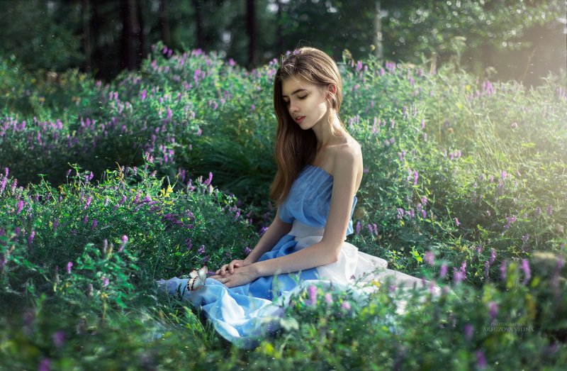 девушка, фея, принцесса, бабочка, сказка, лето, волшебство, фото, арт, портрет photo preview