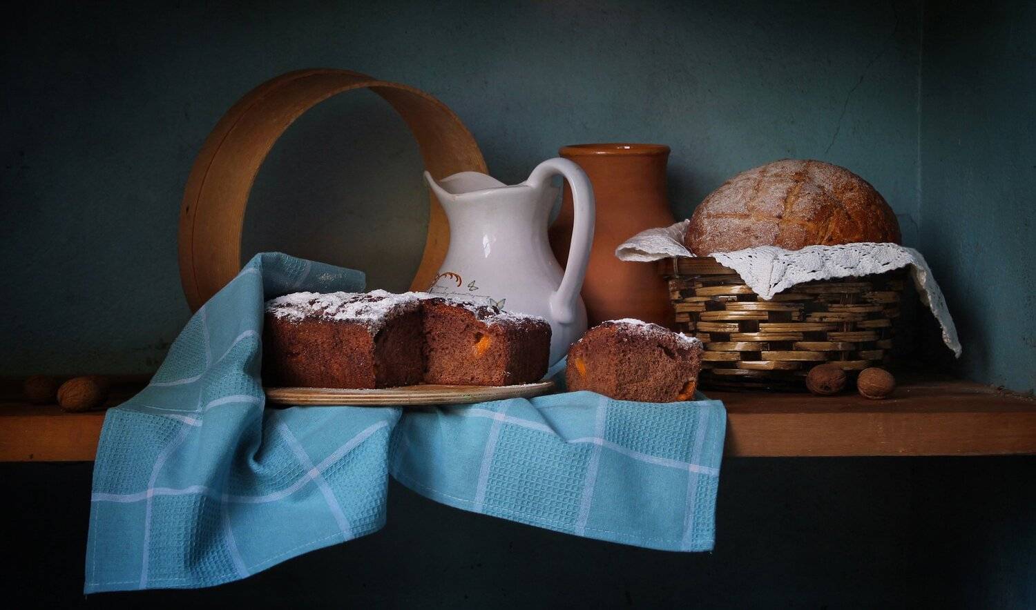 натюрморт, лето, кухня, хлеб, крынка, коврижка, Ковалева Светлана