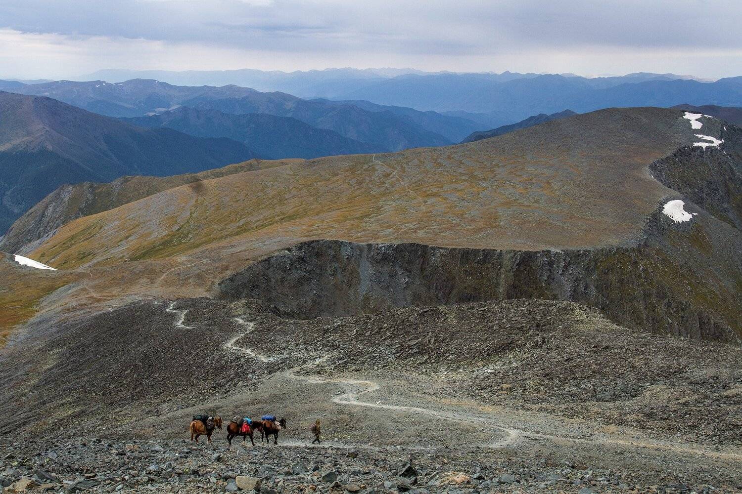 пейзаж, алтай, перевал,горы,лошади,тропа, Тамара Андреева
