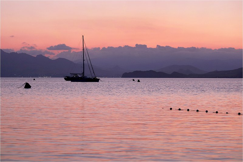 крым, чёрное море, осень, сентябрь, закат, заход солнца, яхты, photo preview