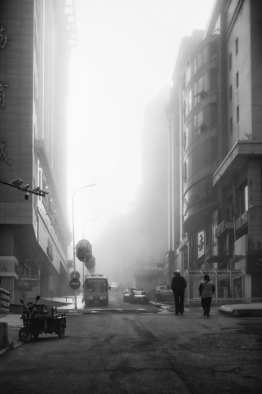 китай, утро, туман, город, тихий Туманный Альбион китайского городка.photo preview