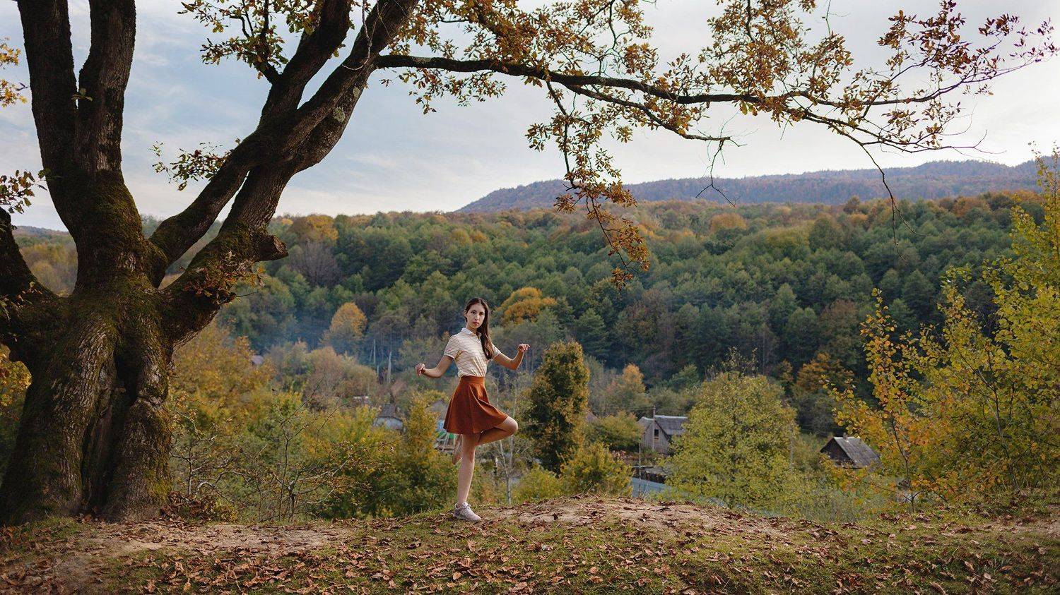 девушка дерево природа, Марк