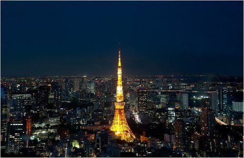 Big city in night
