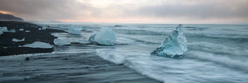 iceland, jokulsarlon,sunset дары моря северногоphoto preview