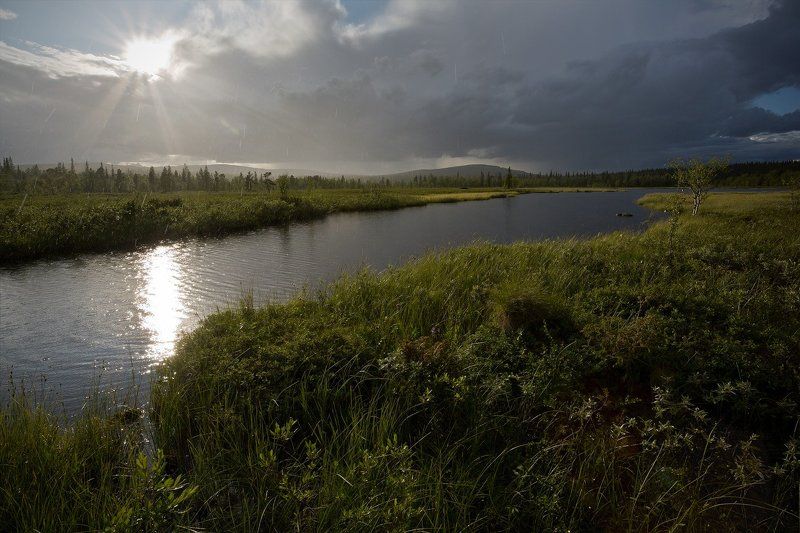 кольский, полуостров, лето, солнце, дождь Явление северной природыphoto preview