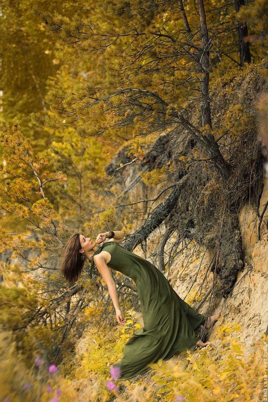 платье, осень, сосны Оляphoto preview