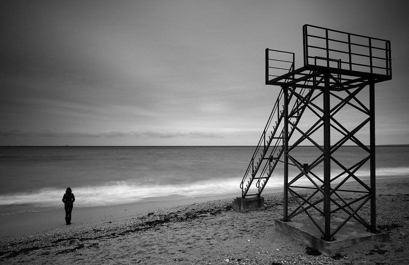 b&w, пейзаж, черное море ***photo preview