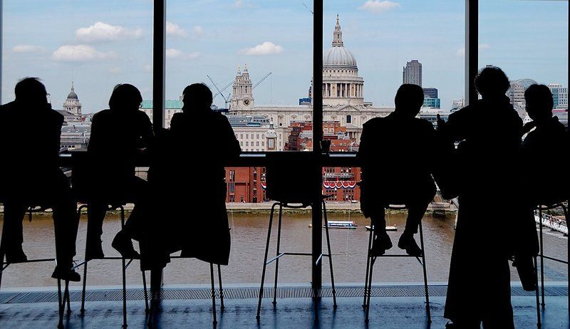 великобритания, англия, лондон, собор святого павла, темза, тейт-модерн, кафе Силуэтыphoto preview