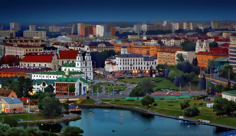 беларусь, город, минск, вечер, фотосфера-минск Историческое сердце городаphoto preview
