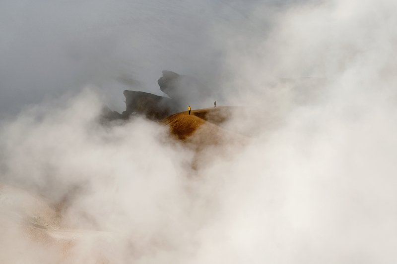 Клубы пара термальных источников. Highlands of Iceland.photo preview