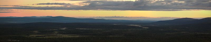 кольский, полуостров, полярный, день, ночь, лето Панорама теплой северной июльской ночиphoto preview