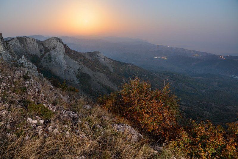 крым, утро, восход, солнце, море, горы Начало осени в Крымуphoto preview