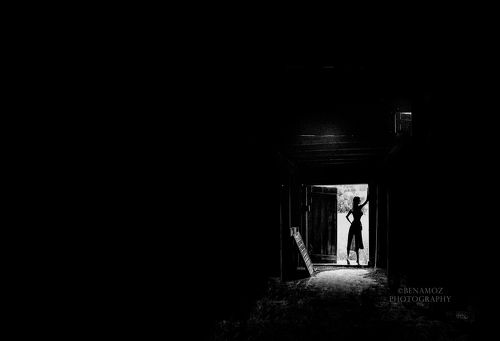 In the doorway