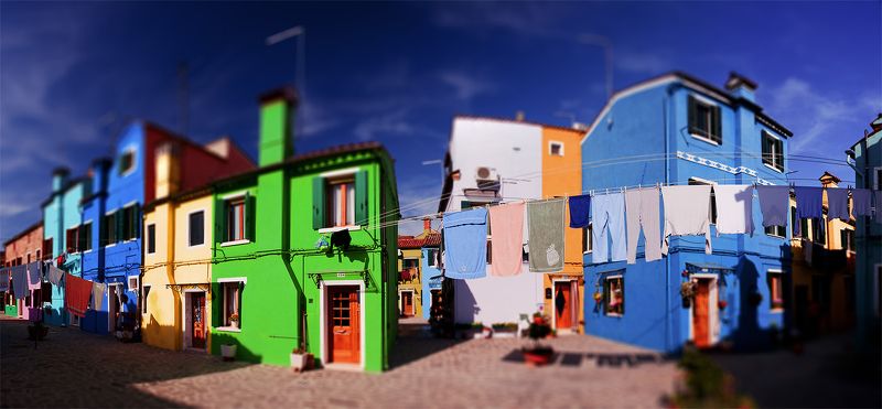 burano, venice, italy, tilt Burano blues.photo preview