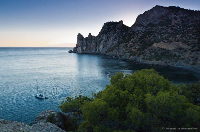 пейзаж, закат, вечер, море, горы, бухта, крым, новый свет Тихий вечер в Голубой бухтеphoto preview