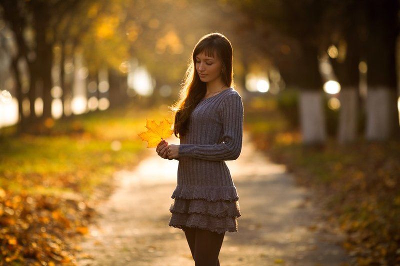 осень, вечер, девушка ***photo preview