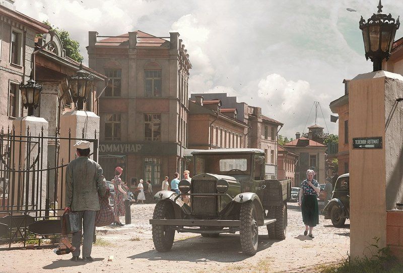 газ, улица, дом, авоська, люди, лето Где эта улица...photo preview