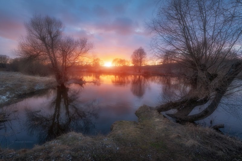 весна,закат,пейзаж,угра Оттенки марта...photo preview
