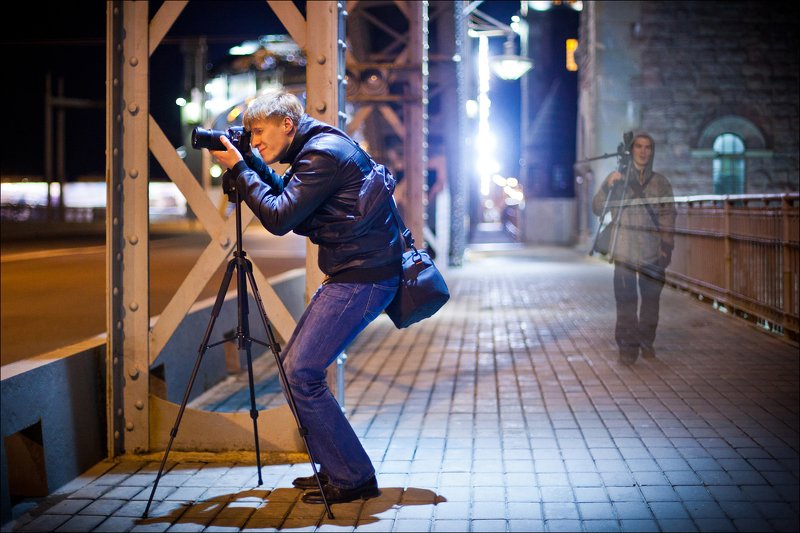 спб, ночь, мост, город, Ghostphoto preview