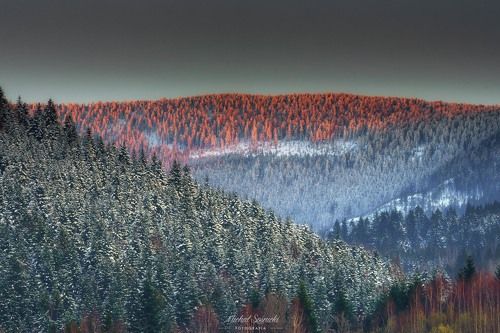 Mount Polica in the setting sun...