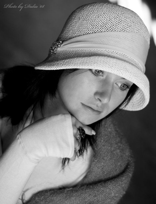 реторо, шляпка, глаза, девушка photo preview