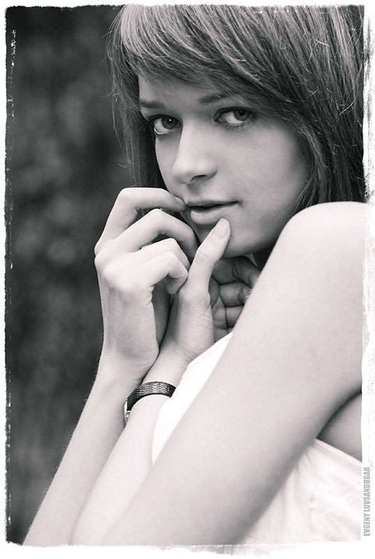 девушка, портрет, ч/б, глаза, цифра ***photo preview