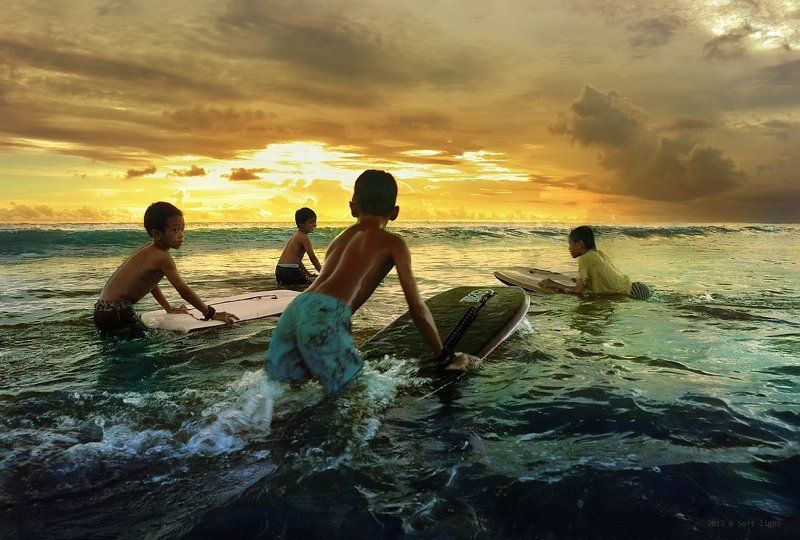 индонезия., о.бали, кута В поисках большой волны. (из серии \