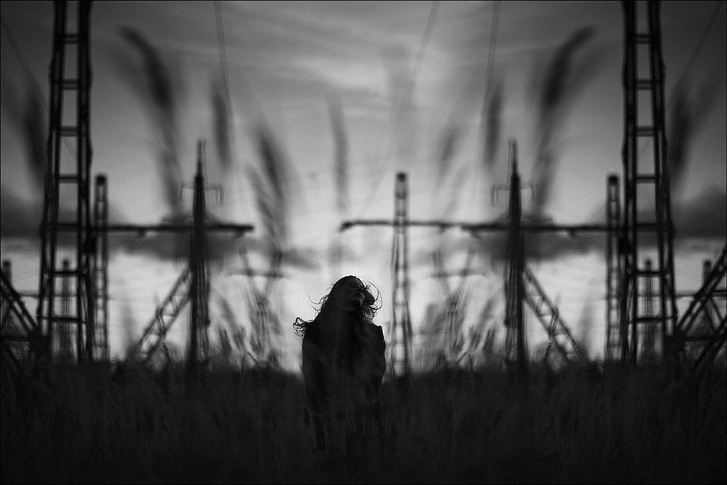 black & white, b&w, portrait, girl, autumn, Данила Лопаткин