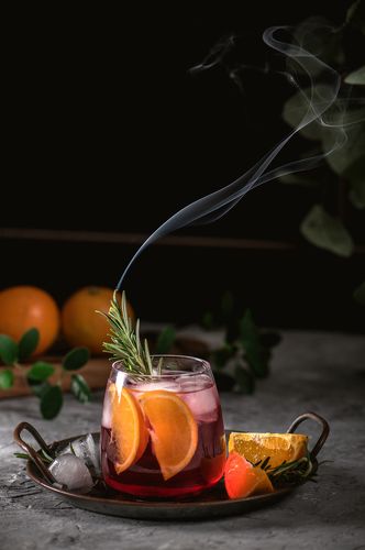 Berry cocktail with rosemary