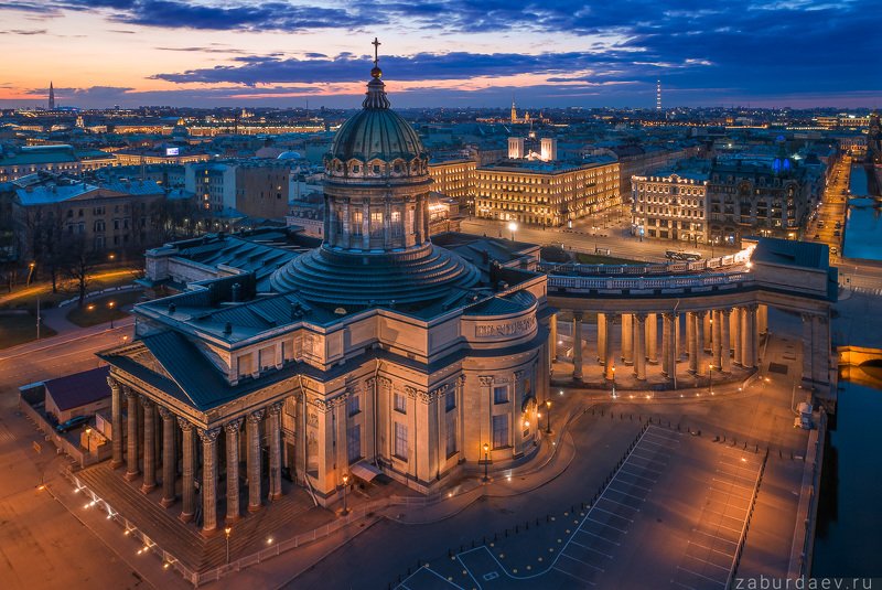 россия, петербург, питер, город, архитектура, дрон, собор, казанский собор, весна, вечер, закат Казанский соборphoto preview