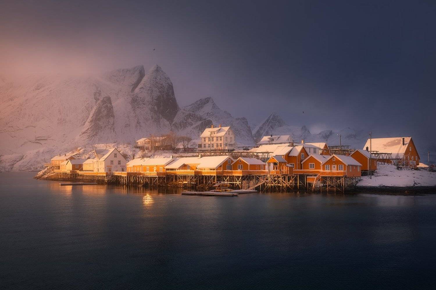 lofoten norway winter snow storm landscape , Roberto Pavic