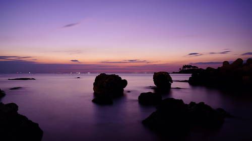 Calm dawn sea