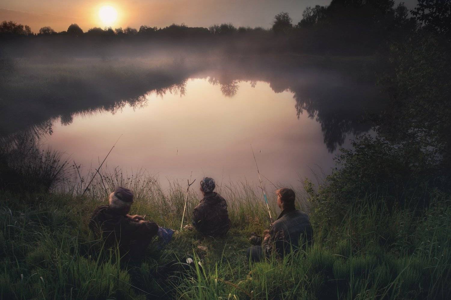 природа, пейзаж, утро, рыбалка, туман, солнце, nature, landscape, morning, fishing, fog, sun, Алексей Сергованцев