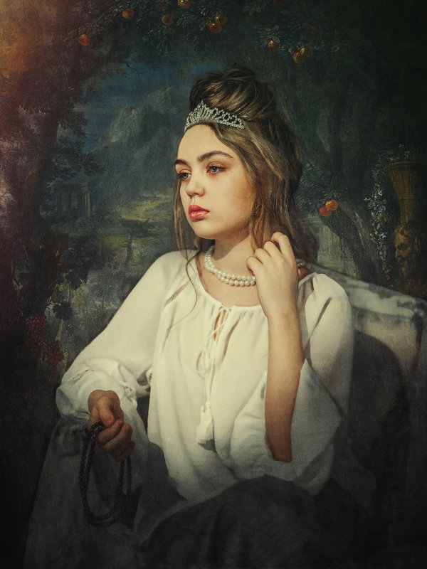 fine art, классика, стилизация, портрет Грустная принцессаphoto preview