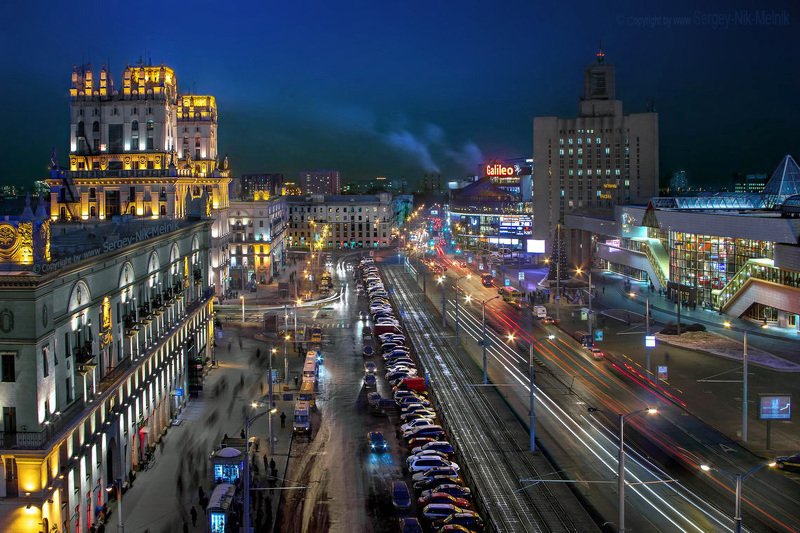 беларусь, город, минск, вечер, фотосфера-минск До отправленья поезда…photo preview