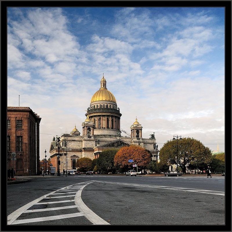 петербург, центр, исакий, квадрат Postcard of St. Isaac\'s Cathedralphoto preview